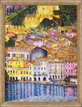 Malcesine on Lake Garda,1913 Pre-Framed