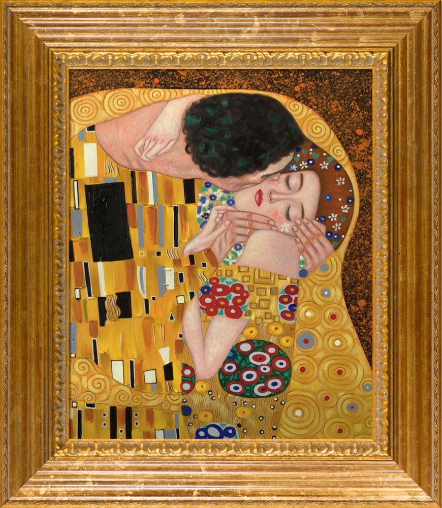 The Kiss - Pre-Framed Gold - Vienna Gold Leaf Frame 20"X24"