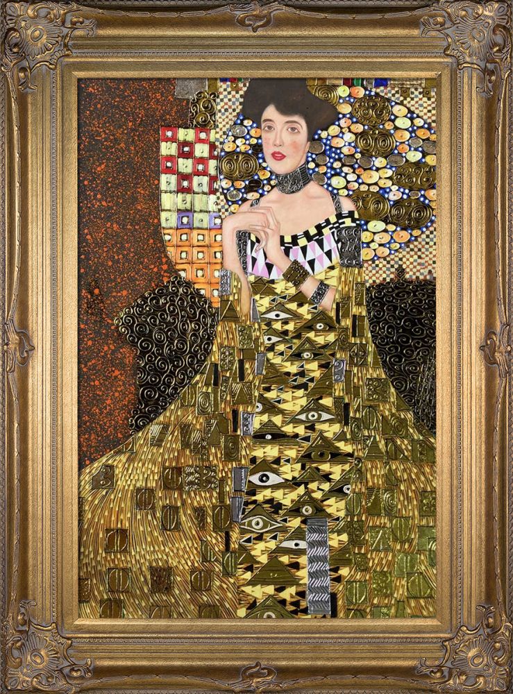 Portrait of Adele Bloch Bauer I (Luxury Line) Pre-Framed - Renaissance Bronze Frame 24"X36"