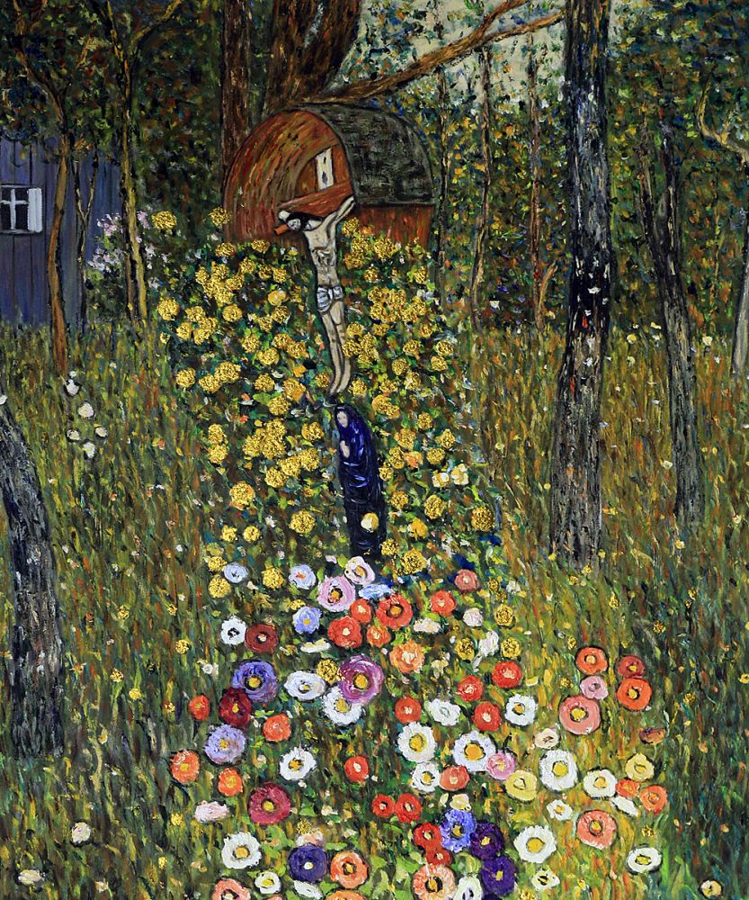 Cottage Garden with Crucifix (Luxury Line)