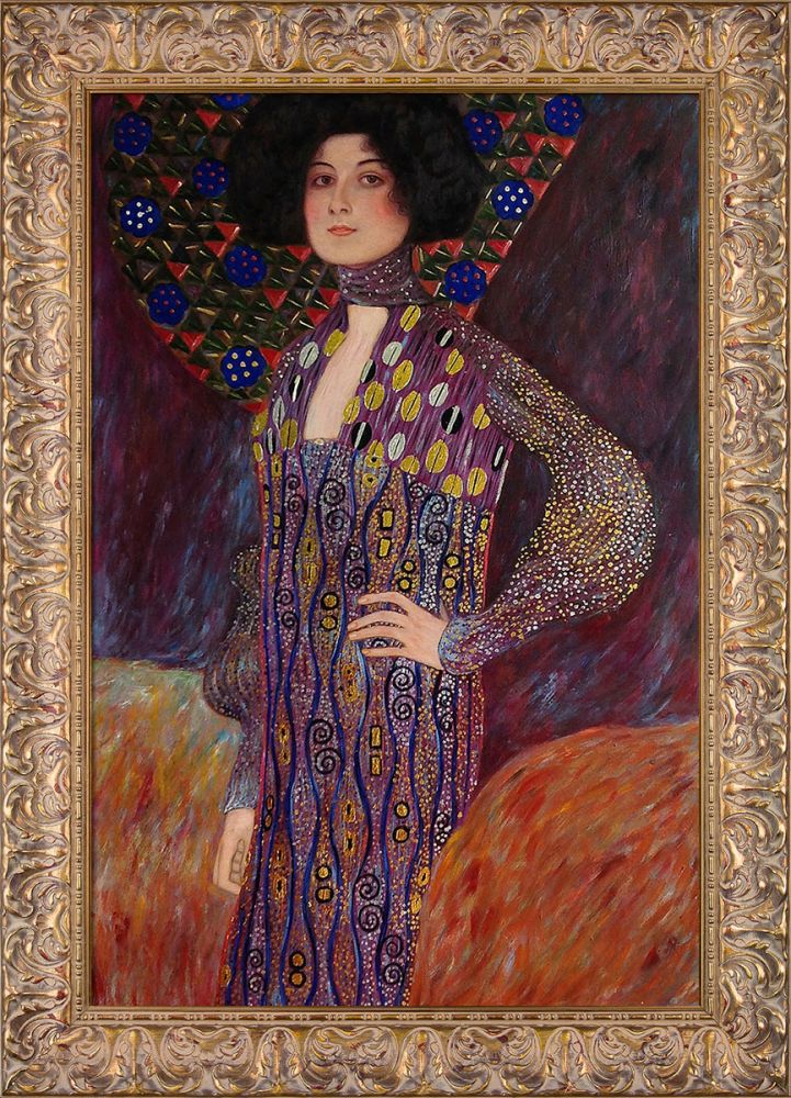 Portrait of Emilie Floge (Luxury Line) Pre-Framed - Espana Gold Frame 24" X 36"