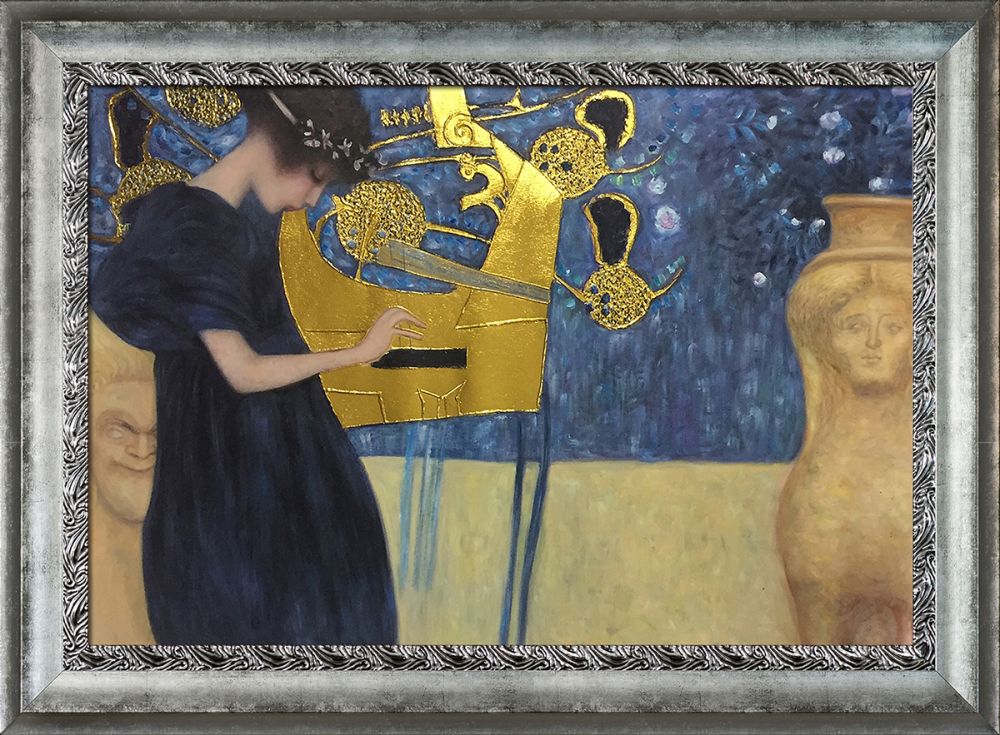 Musik (Luxury Line) 1895 Pre-Framed - Distressed Ornate Silver Custom Stacked Frame 24" X 36"