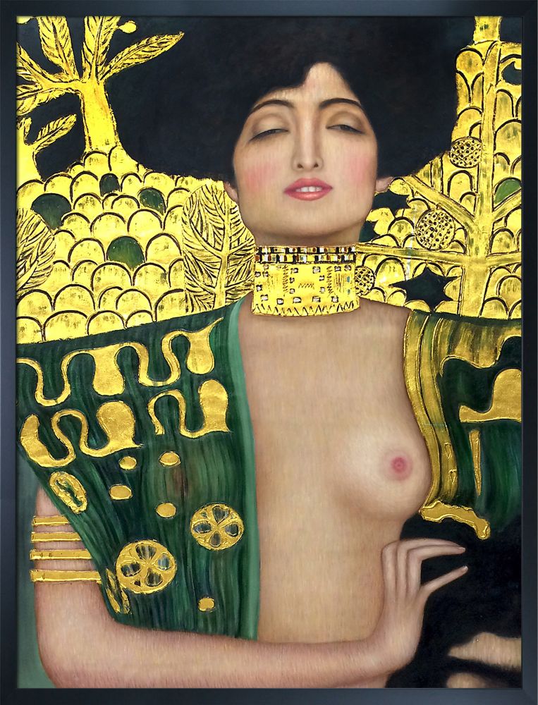Judith Klimt I (Luxury Line) Pre-framed - Studio Black Wood Frame 30"X40"
