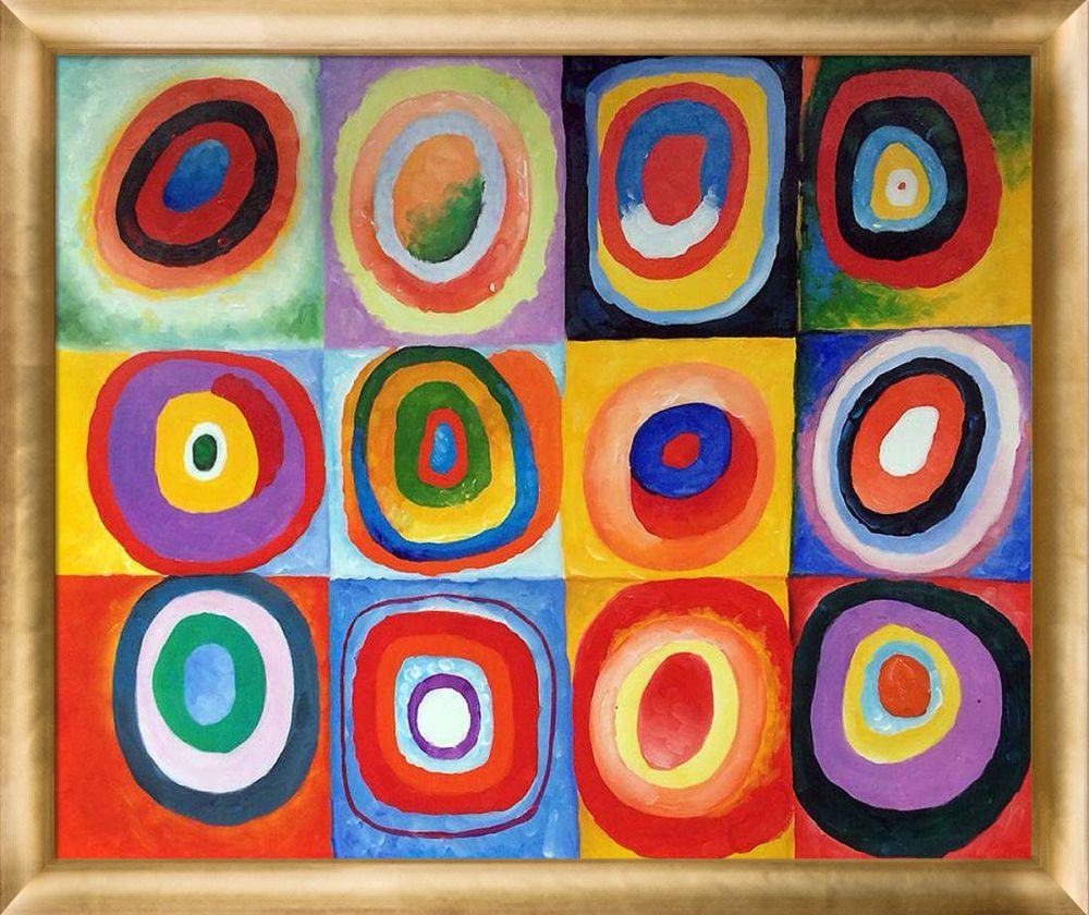 Farbstudie Quadrate Pre-Framed - Gold Luminoso Frame 20"X24"