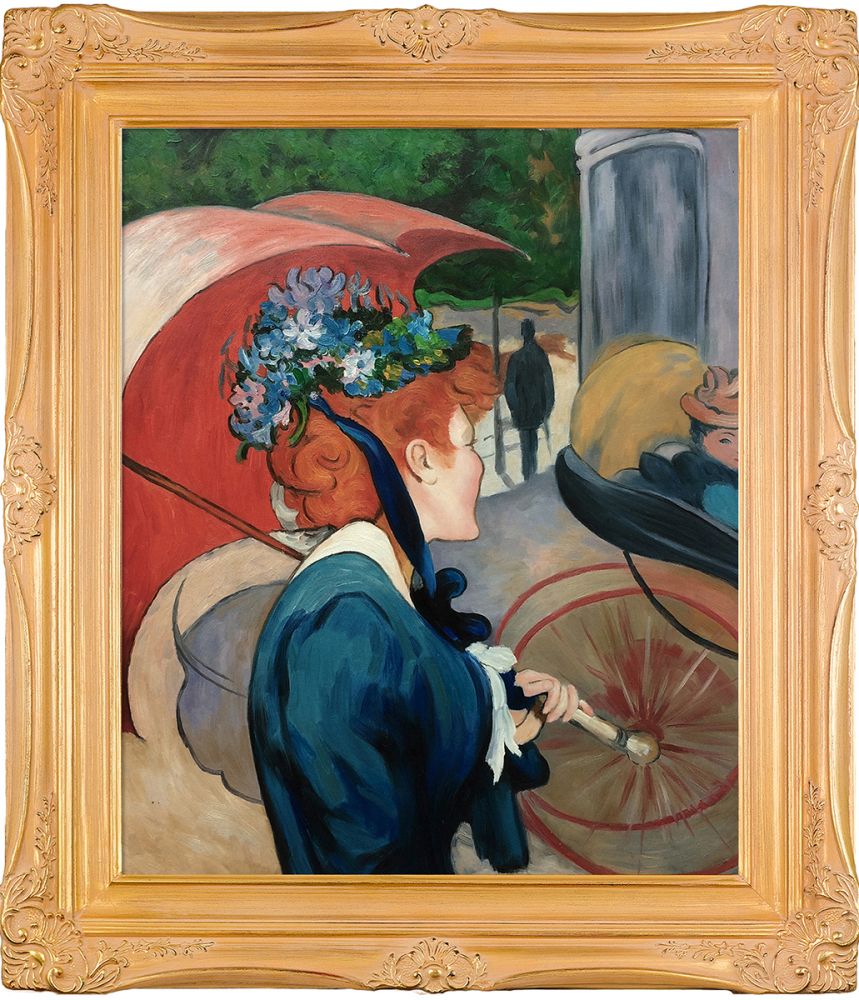 Woman with Umbrella, 1891 Pre-Framed - Imperial Gold Frame 20" X 24"
