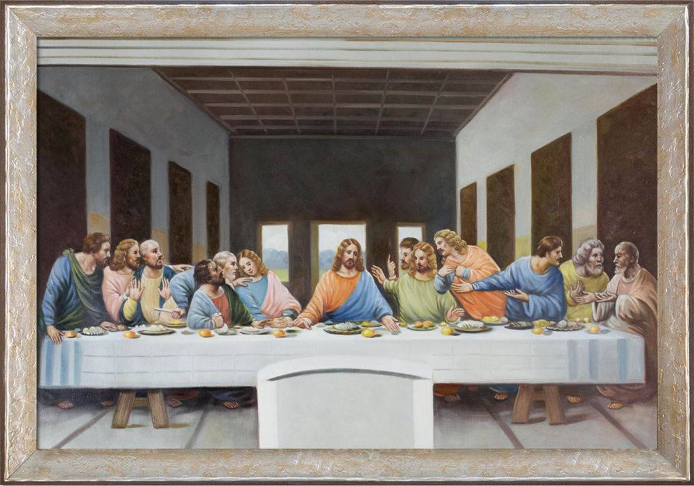The Last Supper Pre-Framed - Silver Luna Frame 24"X36"