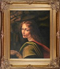 The Virgin of the Rocks (detail - young woman) Pre-Framed