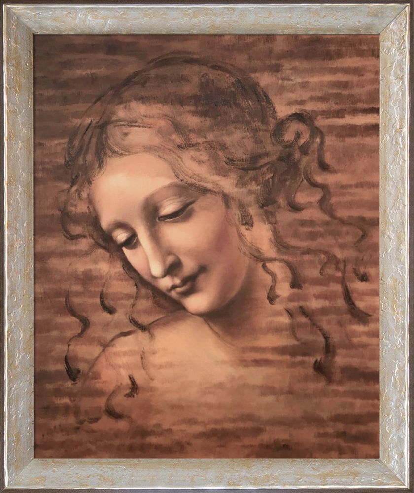 Female Head (La Scapigliata) Pre-Framed - Silver Luna Frame 20"X24"