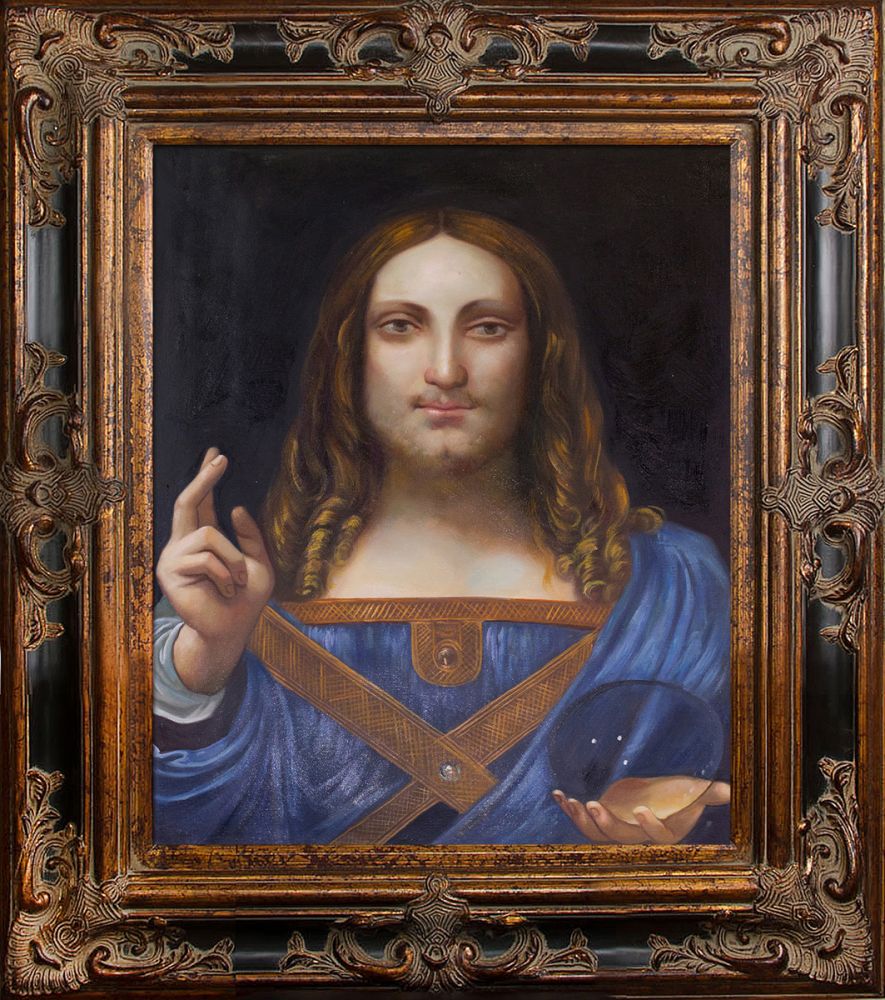 Salvator Mundi Pre-Framed - Excalibur Frame 20"X24"