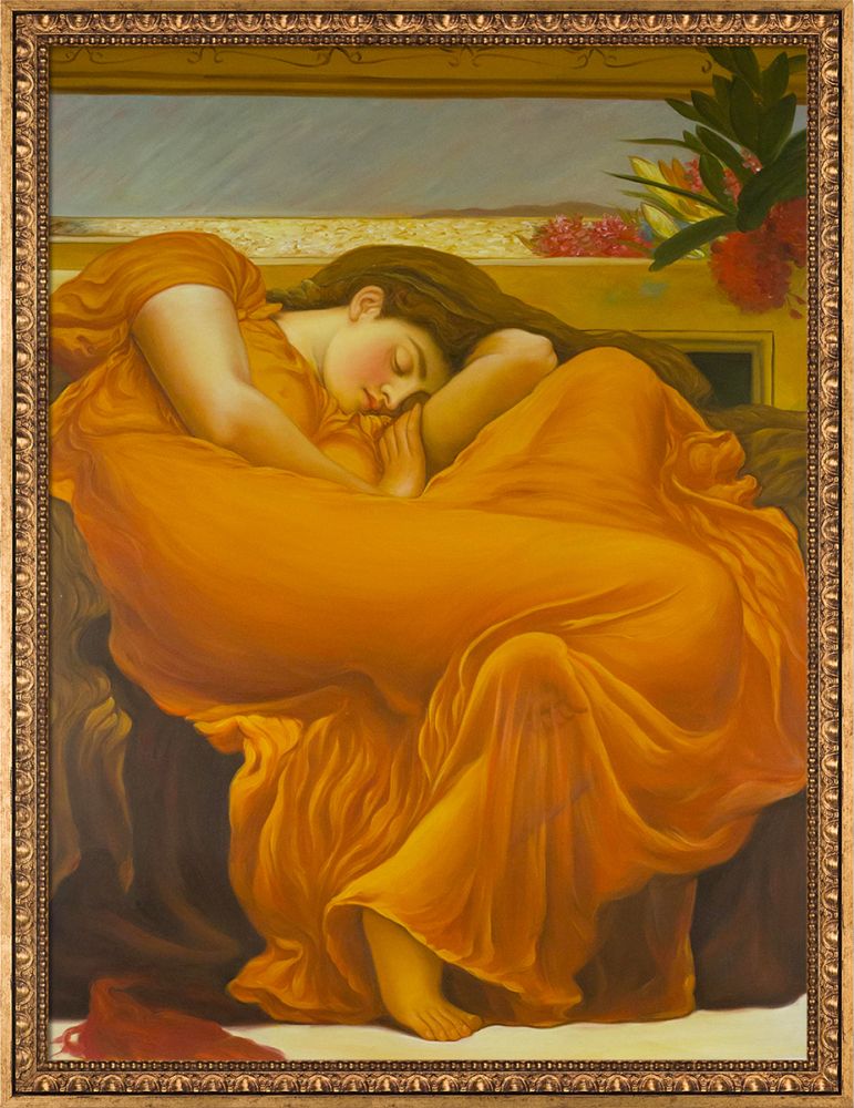 Flaming June Pre-Framed - Versailles Gold Frame 30" X 40"