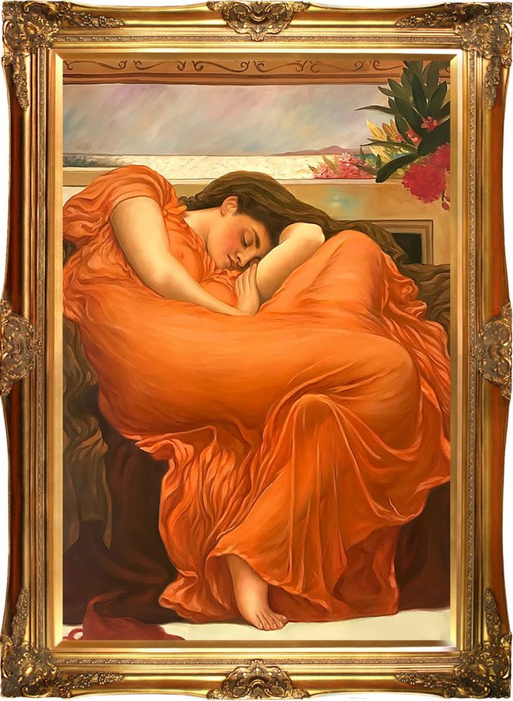 Flaming June Pre-Framed - Victorian Gold Frame 24"X36"