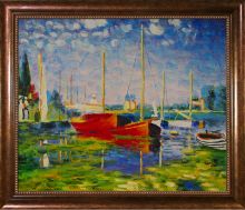 Red Boats at Argenteuil Pre-Framed