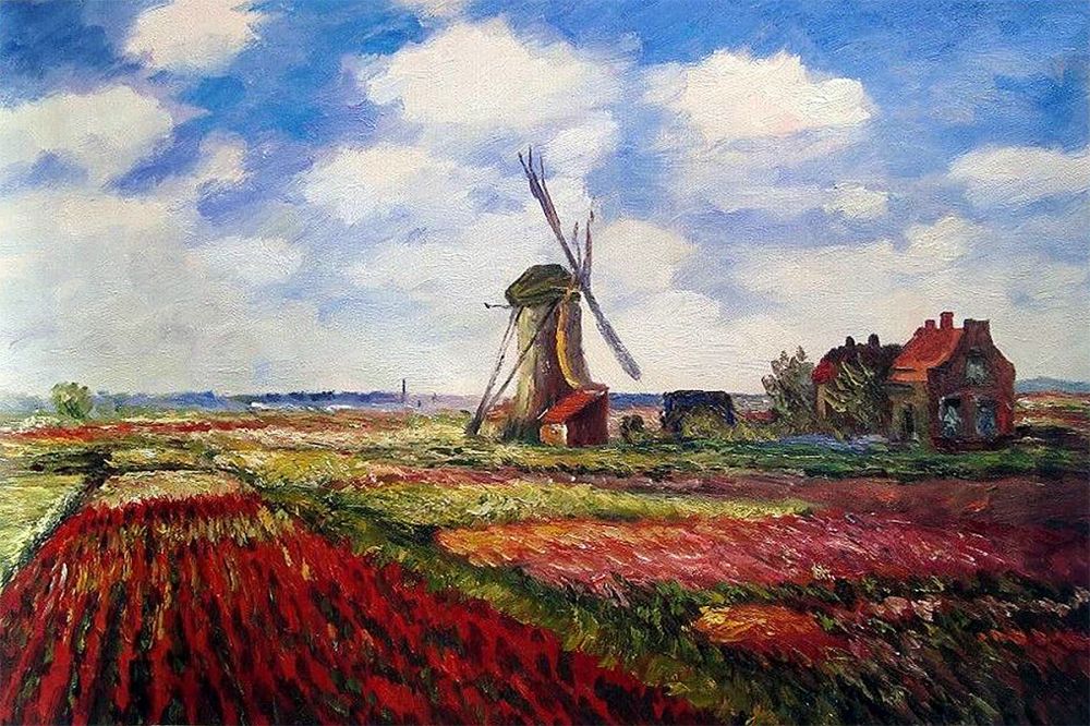 Tulip Field with the Rijnsburg Windmill