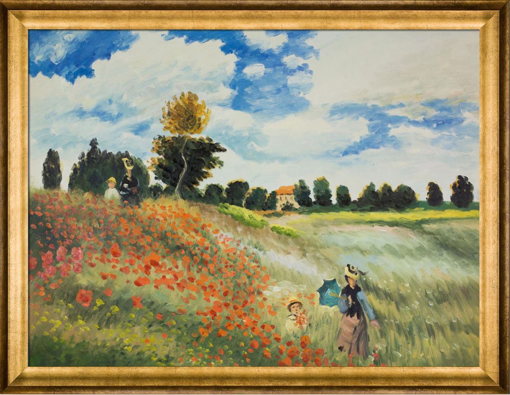 Poppy Field in Argenteuil Pre-Framed - Athenian Gold Frame 30"X40"
