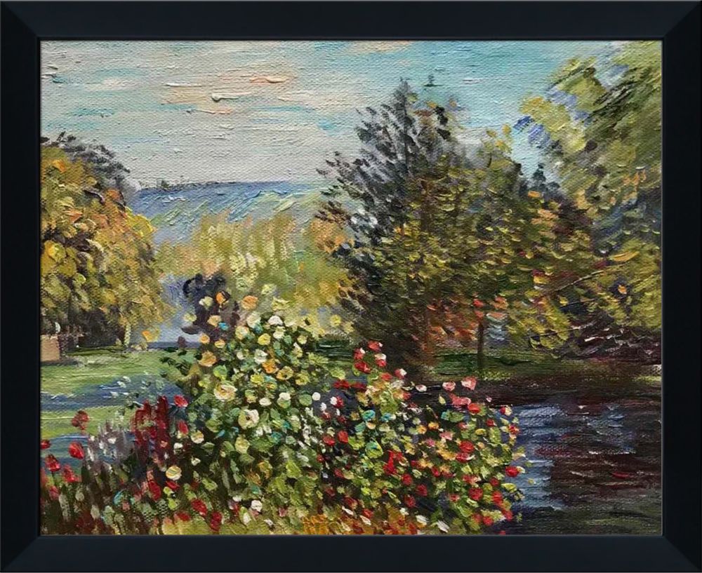 Corner of the Garden at Montgeron Pre-framed - Studio Black Wood Frame 8"X10"