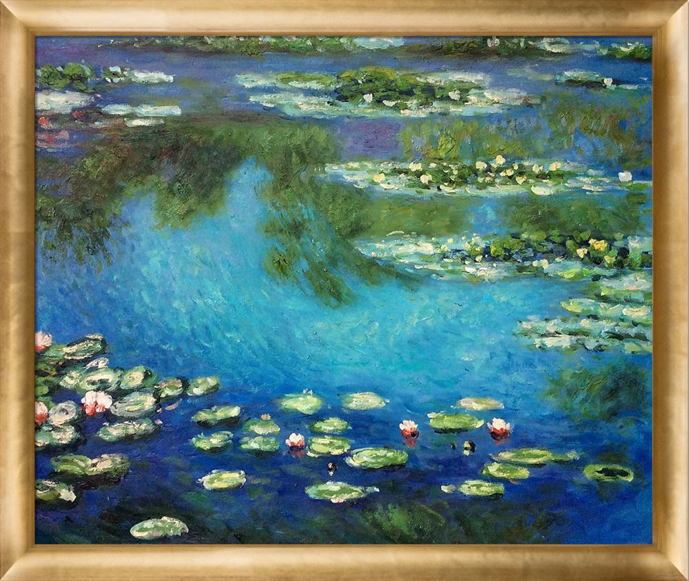 Water Lilies Pre-Framed - Gold Luminoso Frame 20"X24"