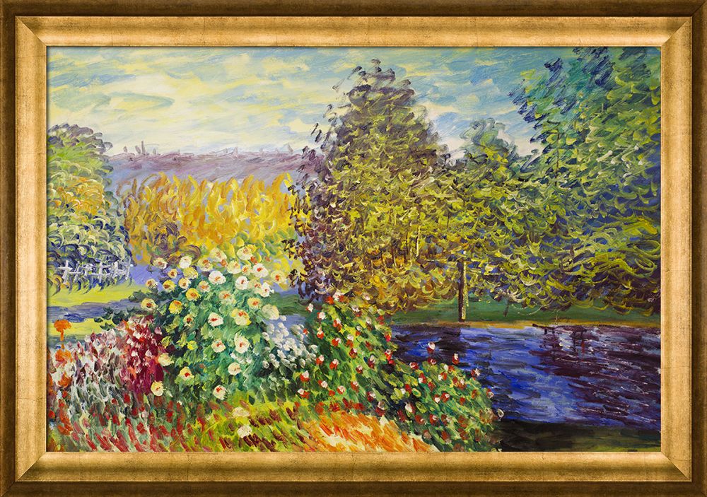 Corner of the Garden at Montgeron Pre-Framed - Athenian Gold Frame 24"X36"