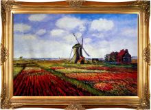 Tulip Field with the Rijnsburg Windmill Pre-Framed