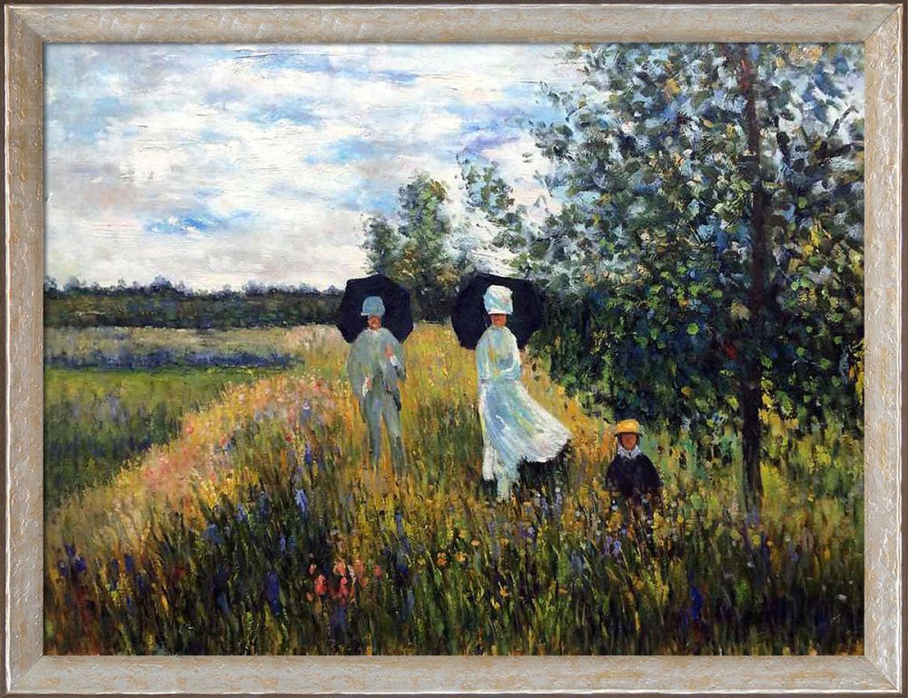 The Promenade Near Argenteuil Pre-Framed - Silver Luna Frame 30"X40"