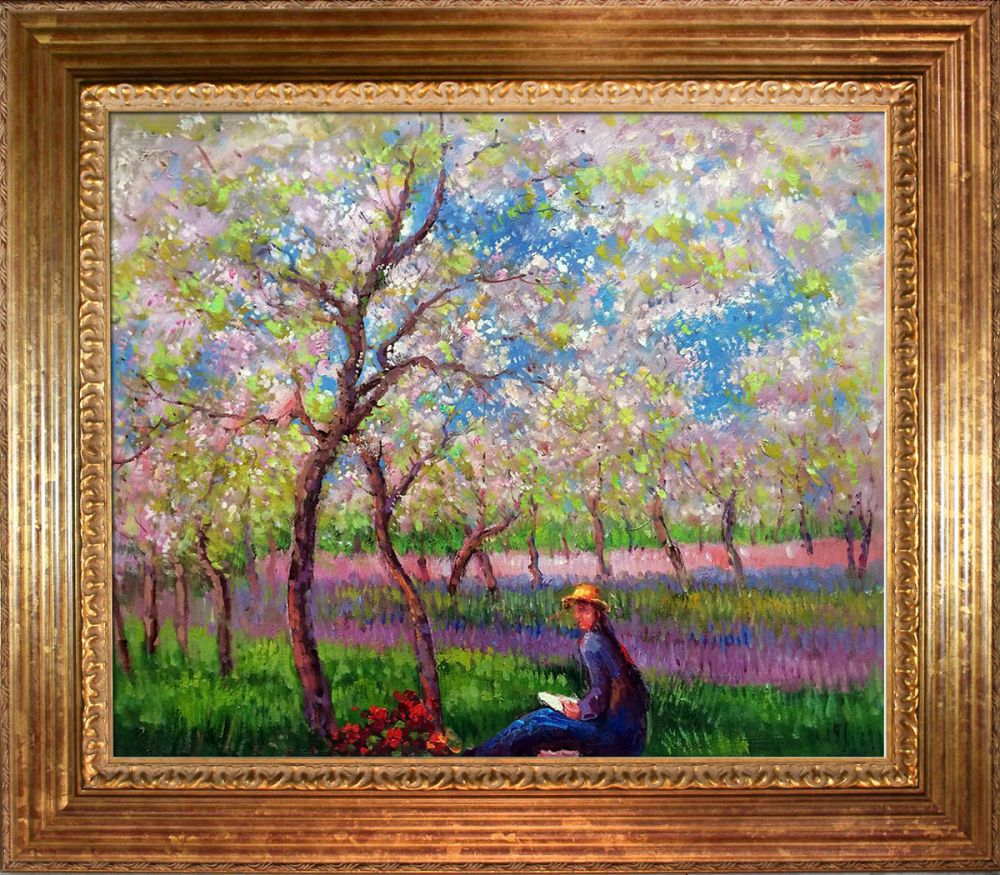 An Orchard in Spring Pre-Framed - Vienna Gold Leaf Frame 20"X24"