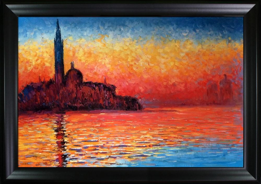San Giorgio Maggiore by Twilight Pre-Framed - Black Matte Frame 24"X36"