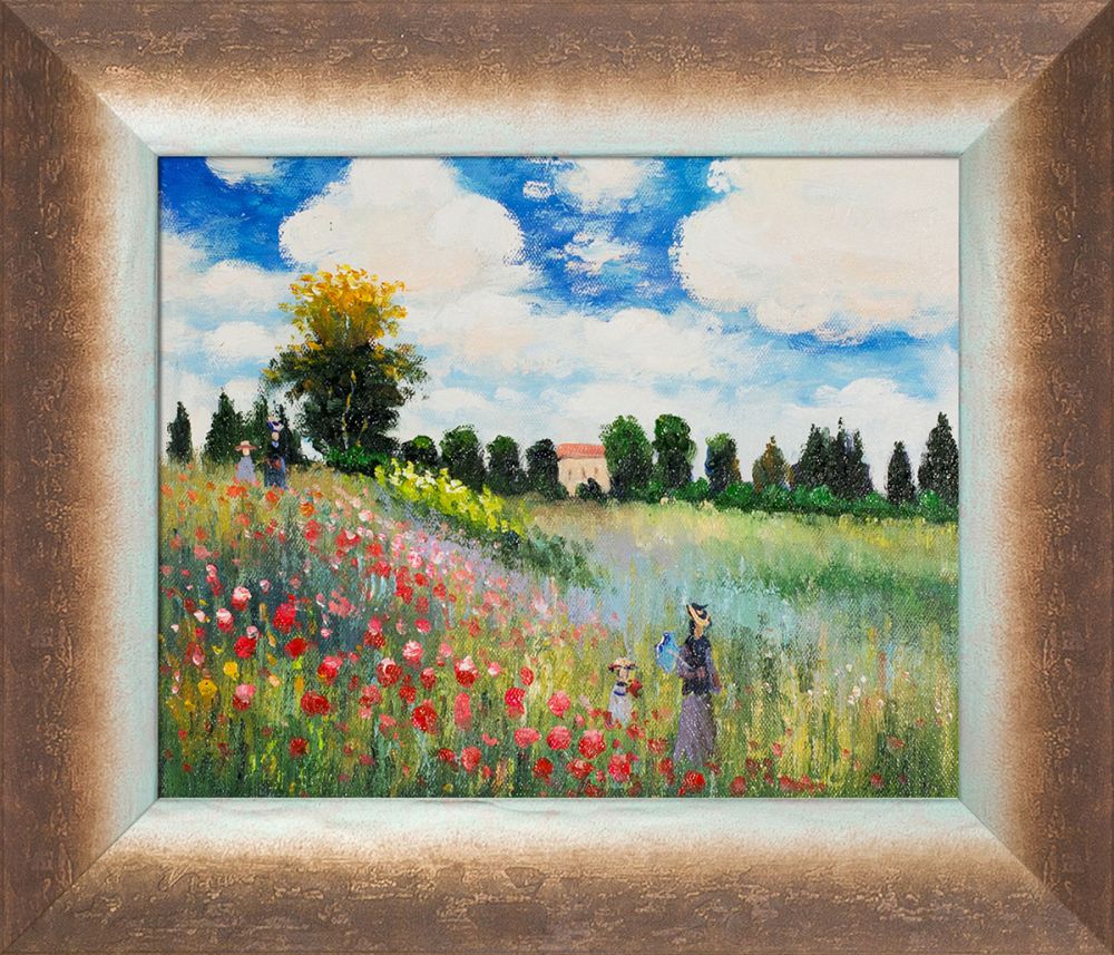 Poppy Field in Argenteuil Pre-Framed - Spoleto Bronze 8" X 10"