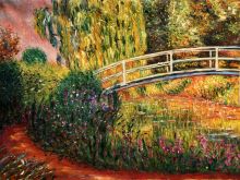 The Japanese Bridge (The Water-Lily Pond, Water Irises)