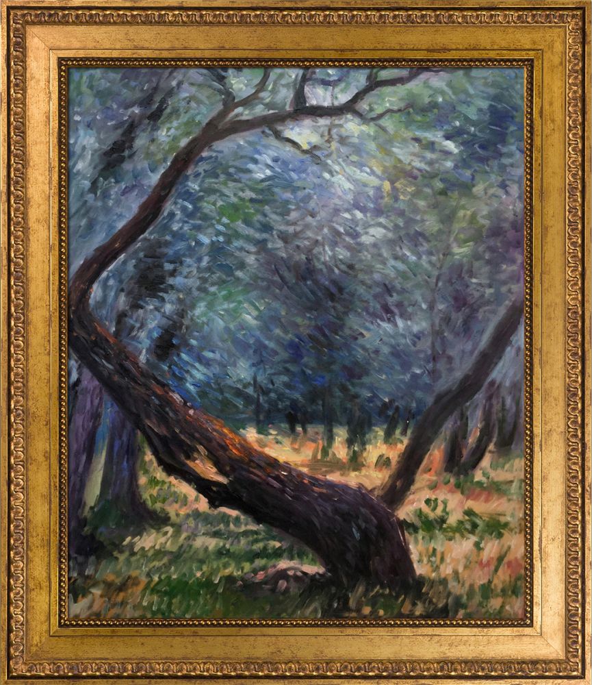 Olive Trees (Study) Pre-Framed - Versailles Gold King Frame 20" X 24"