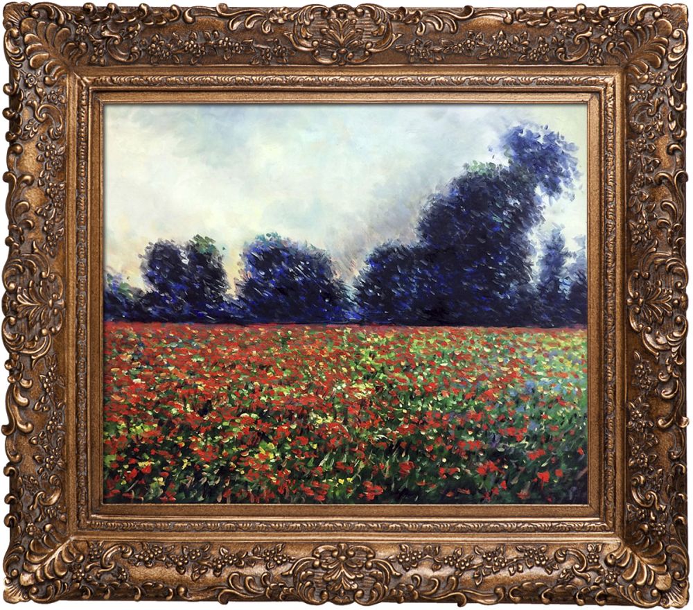 Poppies at Giverny Pre-Framed - Burgeon Gold Frame 20"X24"