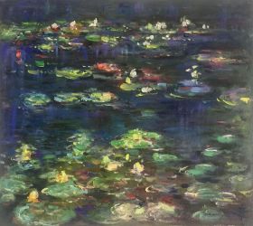 Water Lilies, Green Reflections (right half - detail)