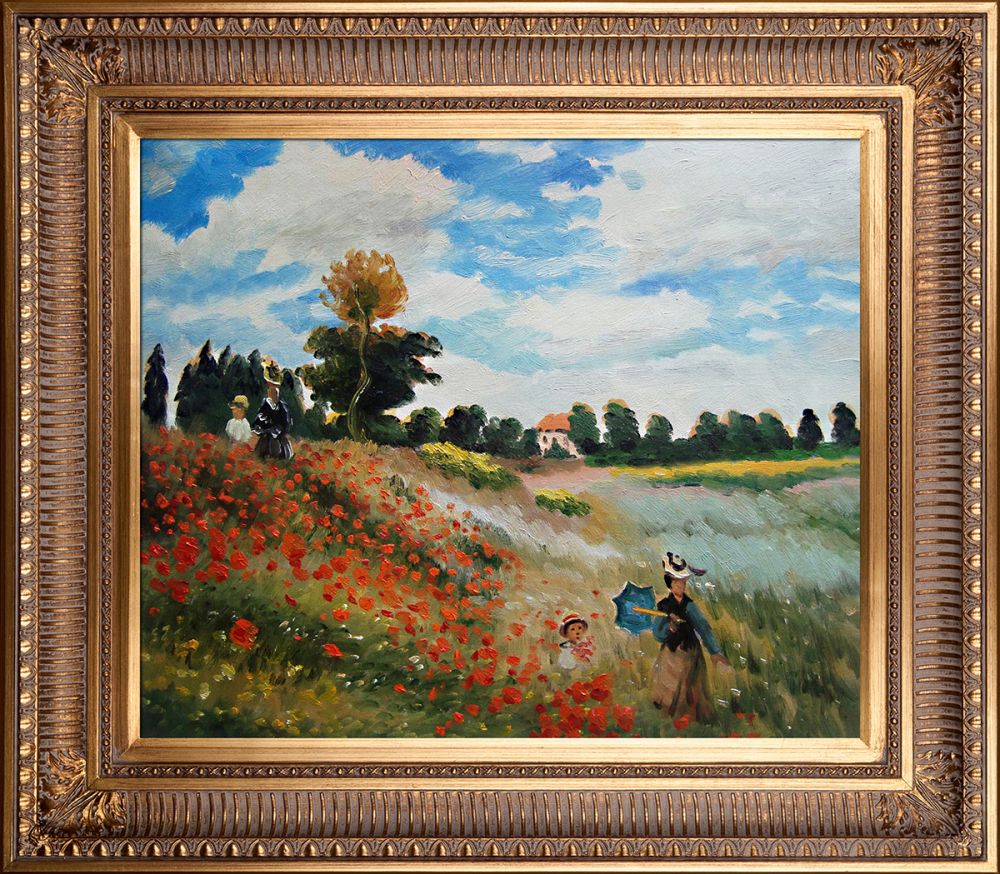 Poppy Field in Argenteuil Pre-Framed - Regal Gold Frame 20"X24"