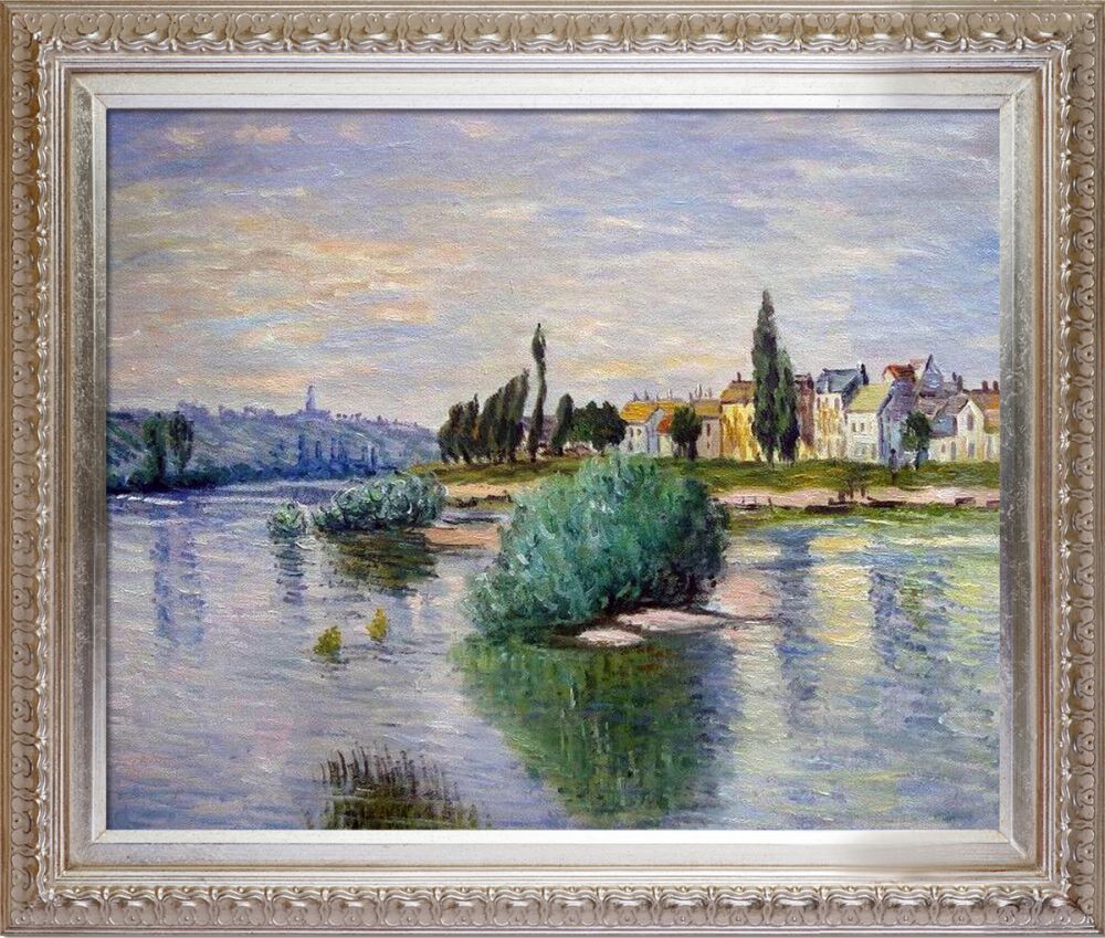 The Seine at Lavacourt Pre-Framed - Elegant Champagne Frame 20"X24"