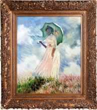 Woman with a Parasol (Facing Left) Pre-Framed