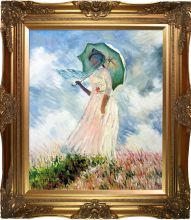 Woman with a Parasol (Facing Left) Pre-Framed