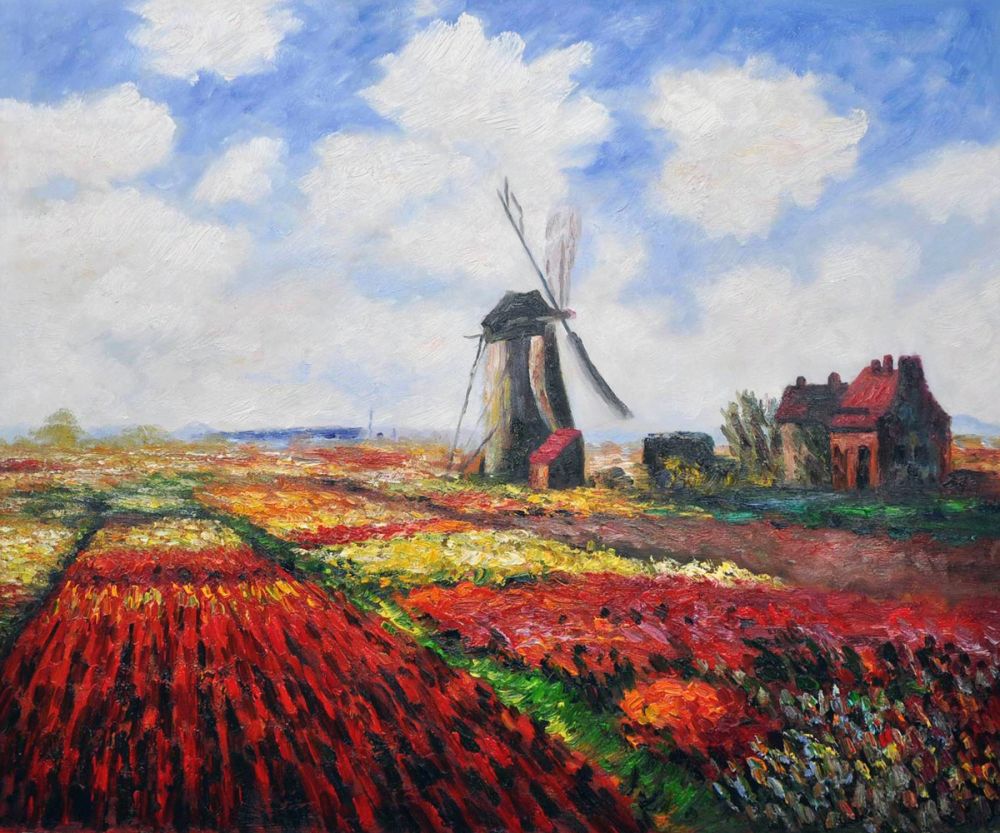 Tulip Field with the Rijnsburg Windmill