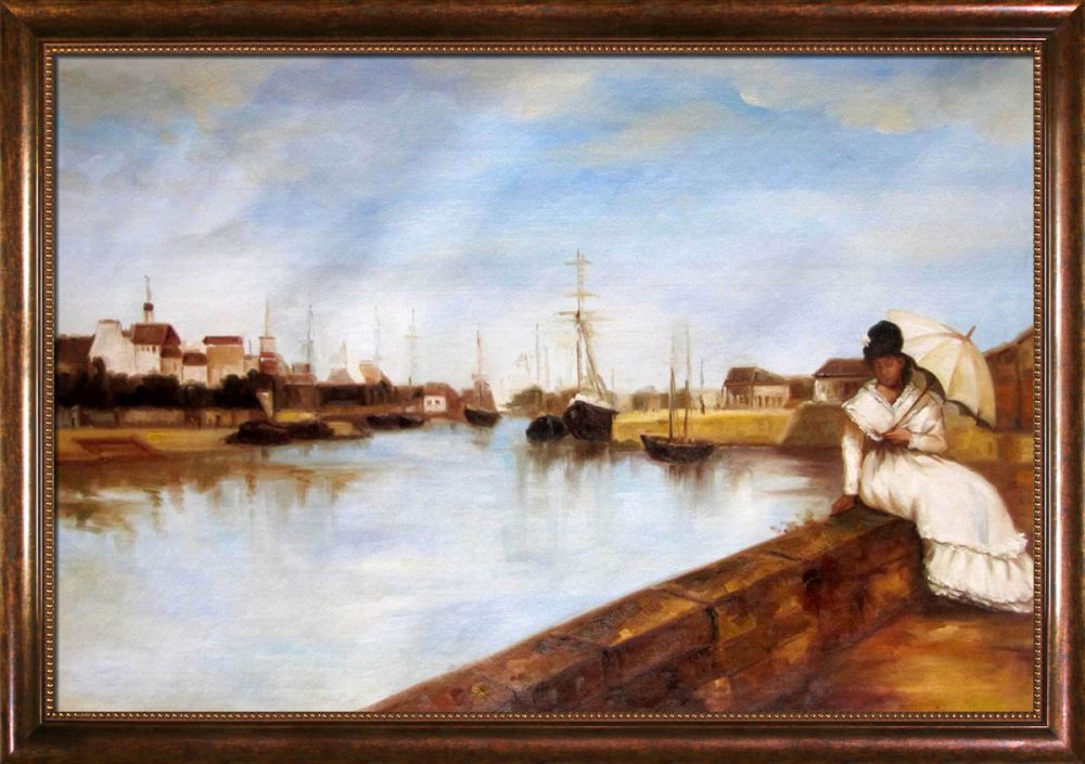 The Harbor at Lorient Pre-Framed - Verona Cafe Frame 24"X36"