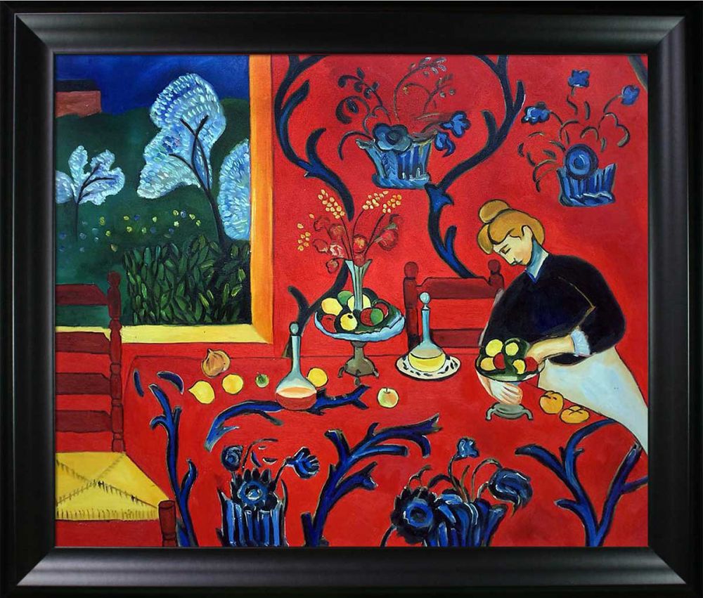 Red Room (Harmony in Red) Pre-Framed - Black Matte Frame 20"X24"