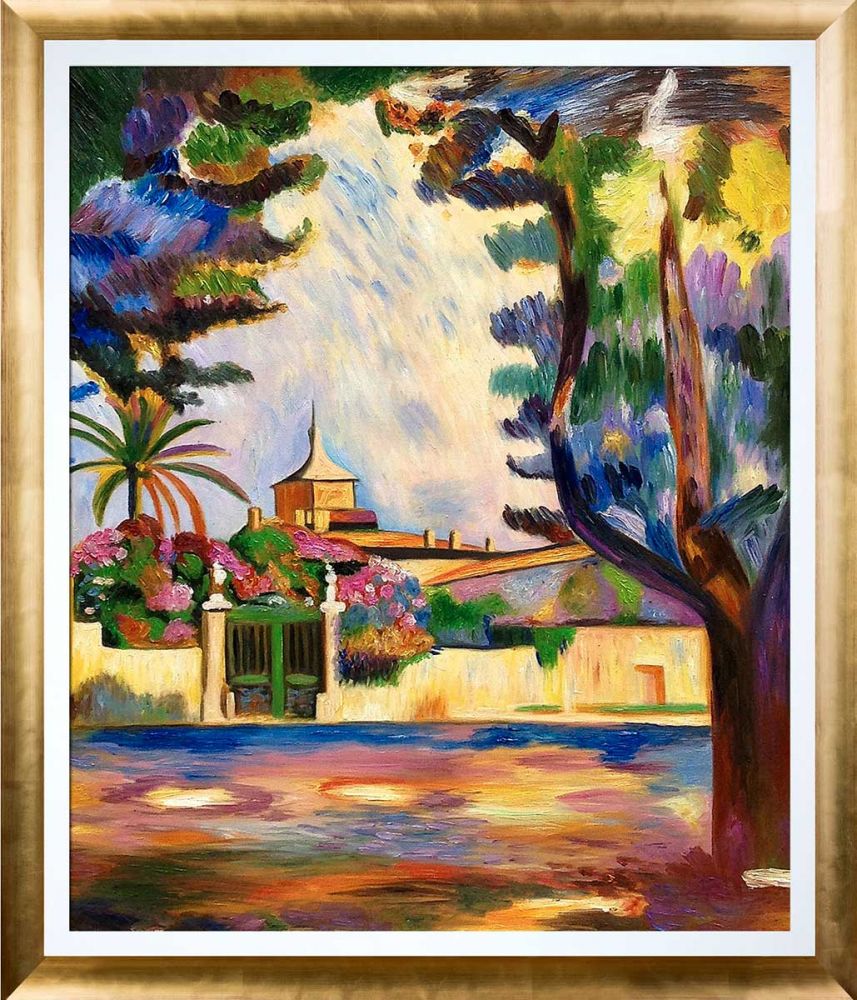 Place des Lices with Gold Luminoso Pre-Framed - Gold Luminoso with Studio White Custom Stacked Frame 20" X 24"