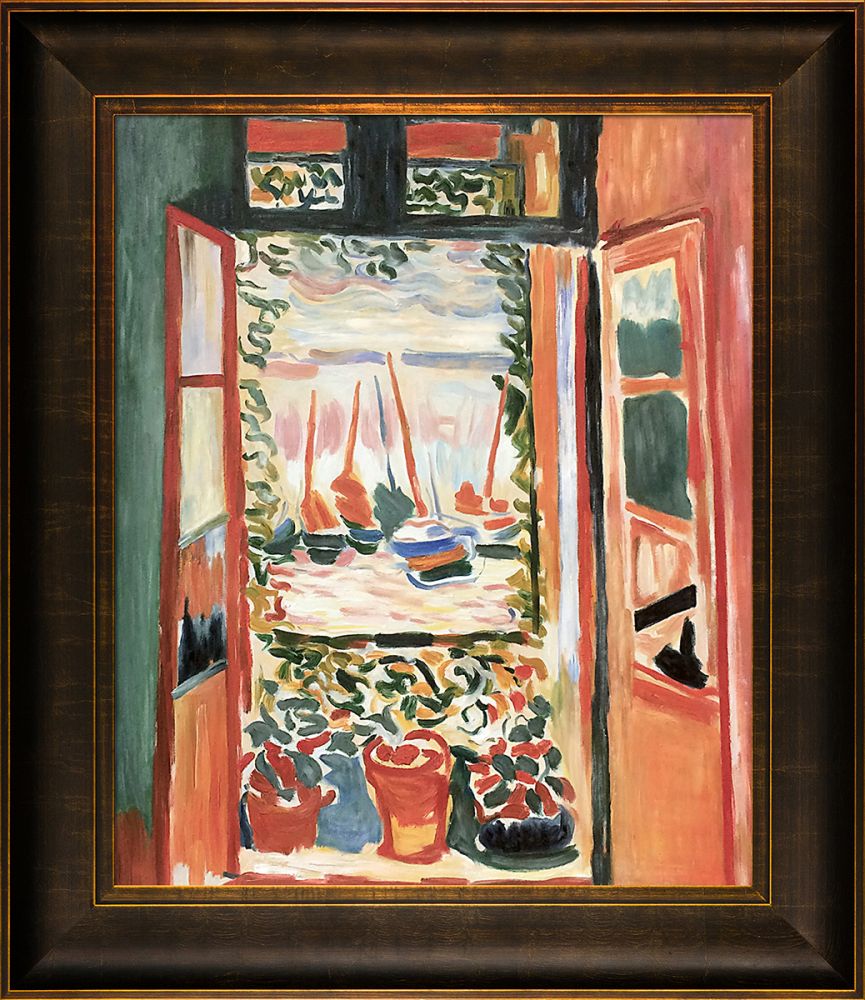 Open Window Collioure Pre-Framed - Veine D'Or Bronze Scoop Frame 20"X24"