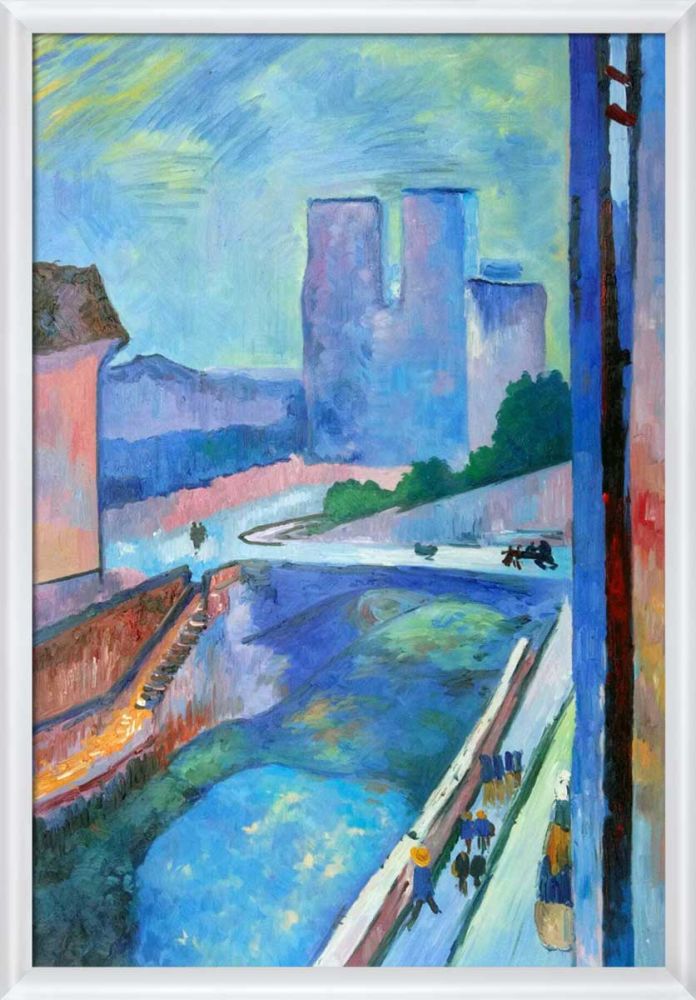 Glimpse of Notre Dame Pre-Framed - Moderne Blanc Frame 24" X 36"