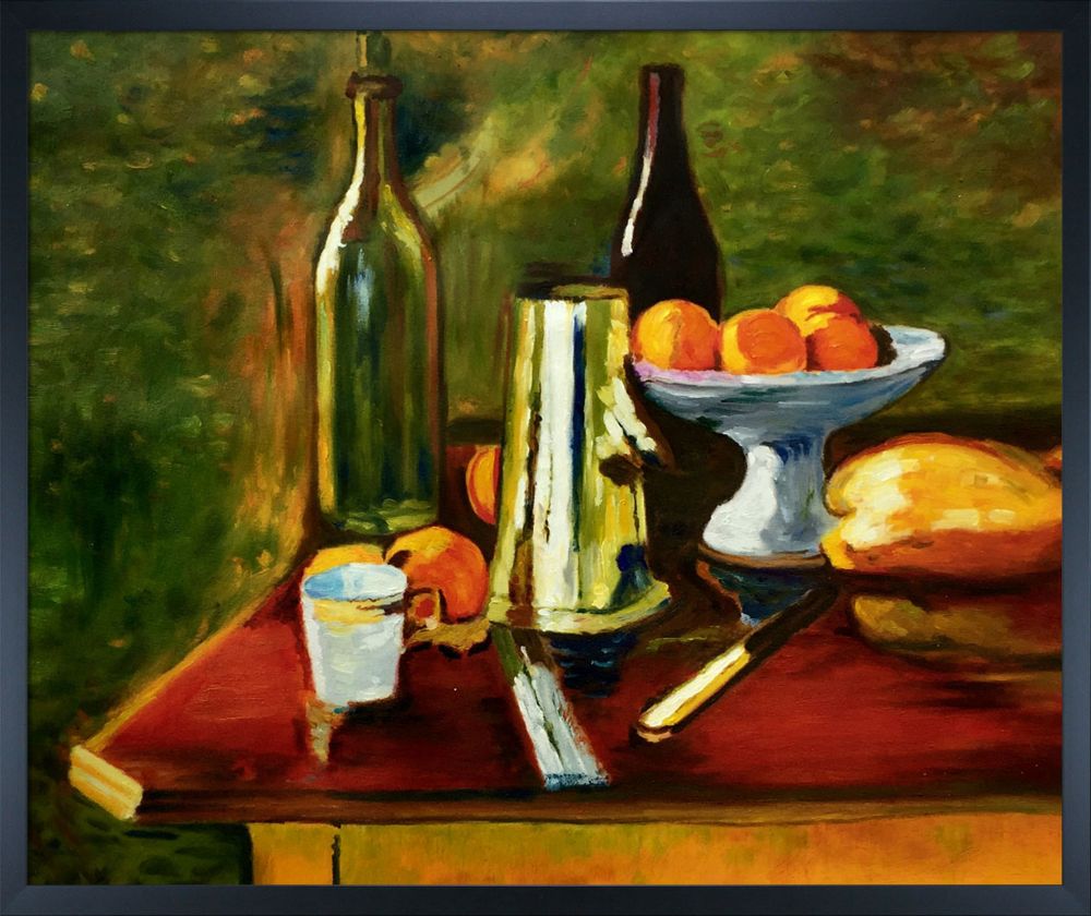 Still Life with Oranges Pre-framed - Studio Black Wood Frame 20"X24"