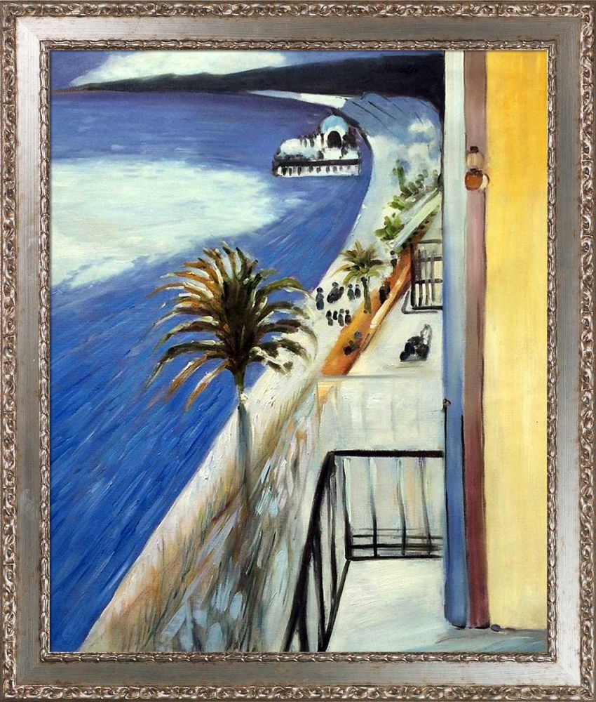 The Bay of Nice, 1918 Pre-Framed - Versailles Silver Salon Frame 20" X 24"