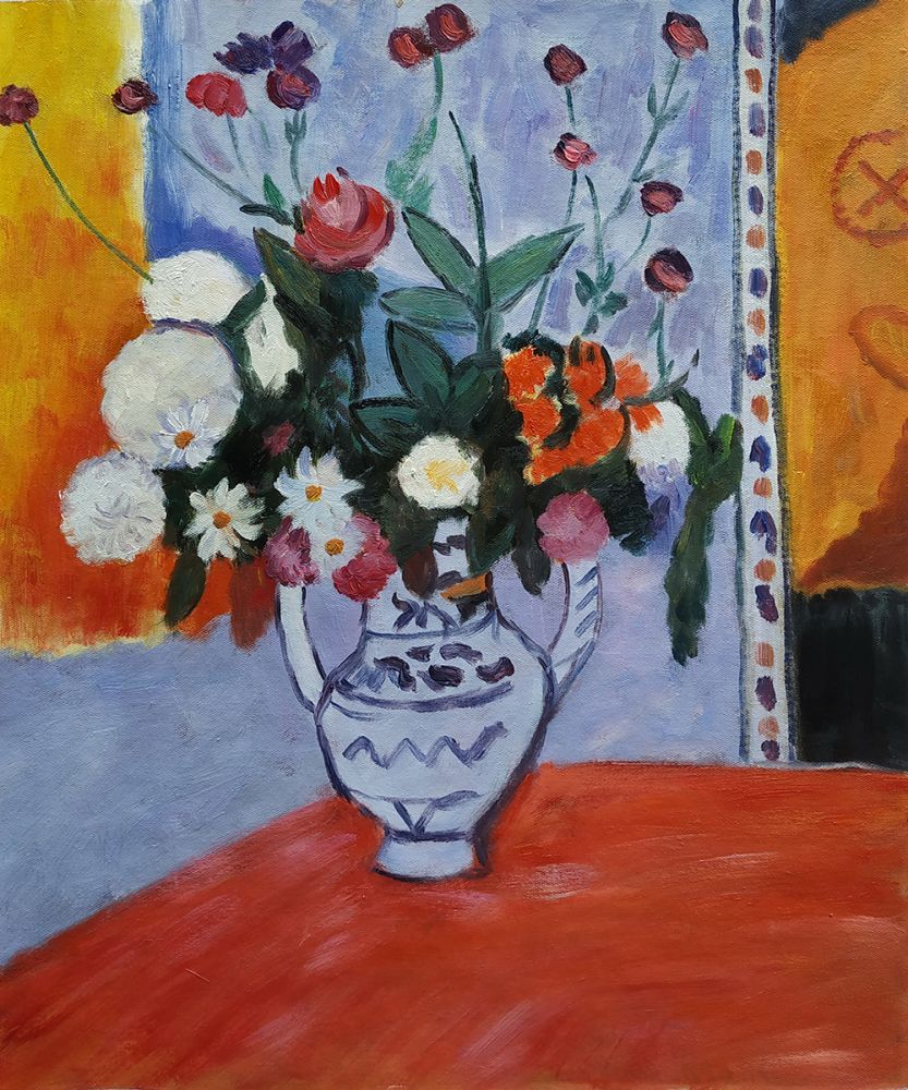 Vase with Two Handles (A bunch of Flowers)