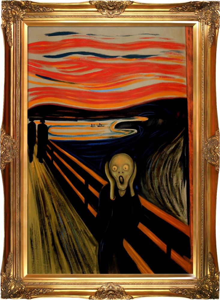 The Scream Pre-Framed - Victorian Gold Frame 24"X36"