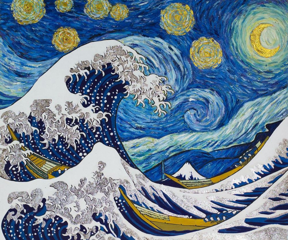 Starry Night Wave Collage (Luxury Line)