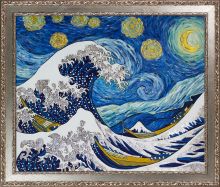Starry Night Wave Collage (Luxury Line) Pre-Framed