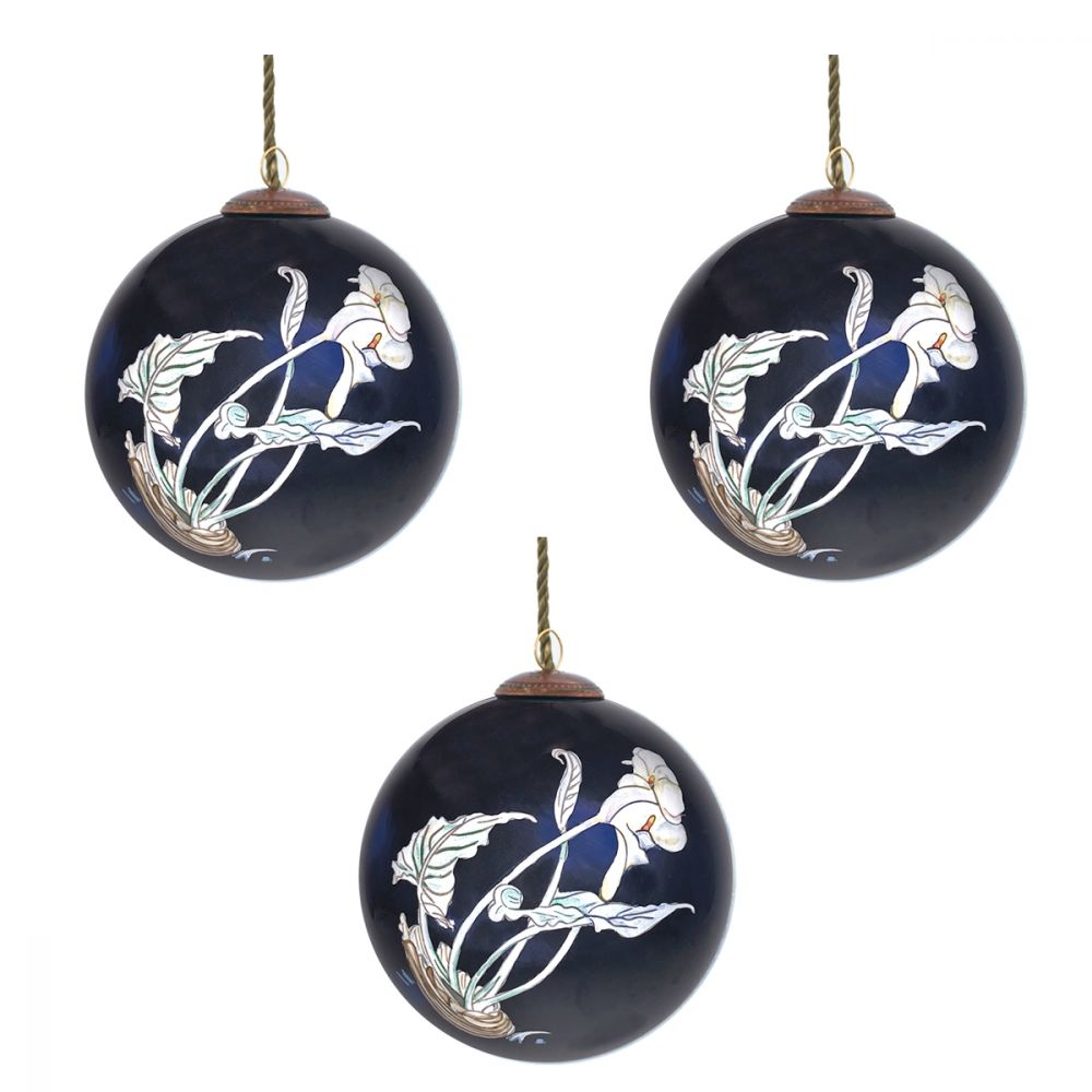 Calla Lilies Glass Ornament Collection (Set of 3)