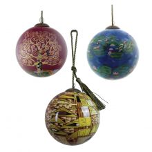 Gold & Blue Glass Ornament Collection (Set of 3)