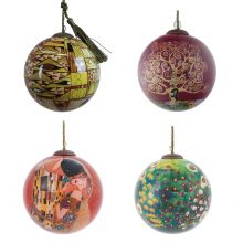Klimt's Gold Glass Ornament Collection (Set of 4)