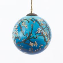 Branches of an Almond Tree in Blossom Hand Painted Glass Ornament